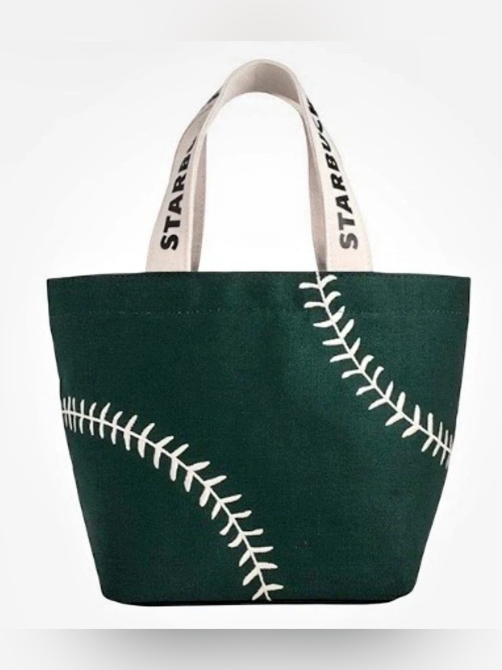Starbucks Taiwan Baseball Tote Bag Green Canvas NWT Rare